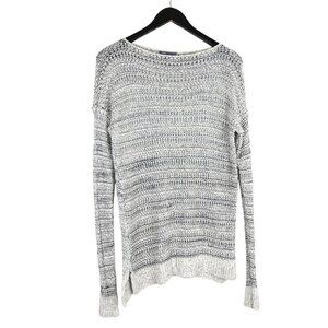 VINCE Sweater Heathered Marled Knited Scoop Neck Slouchy Fit Grey